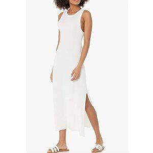 The Drop Women's Gabriela High Neck Cut-in A-line Side-Slit Maxi Sweater Dress